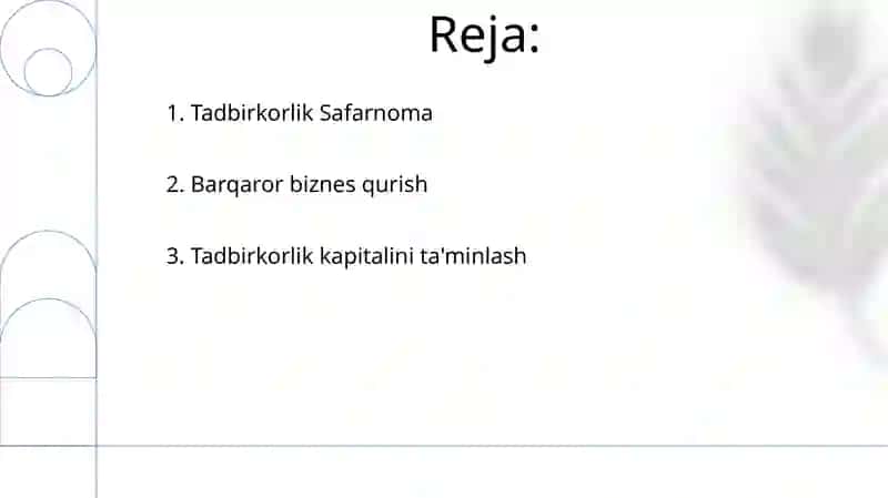 Tadbirkorlik va Tadbirkorlik kapitali 2