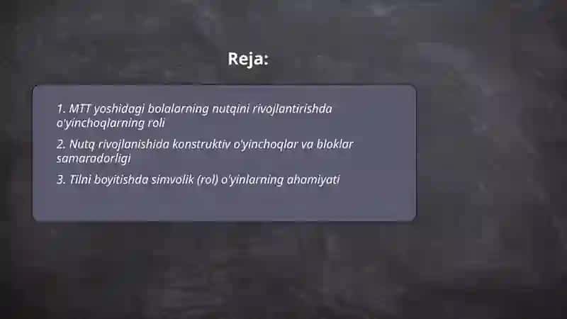 MTT yoshdagi bolalarning nutqini rivojlanishida o'yinchoqlar va o'yinlarning ahamiyati 2