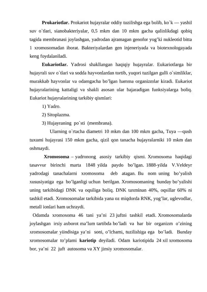 Hujayralar va to’qimalar 2