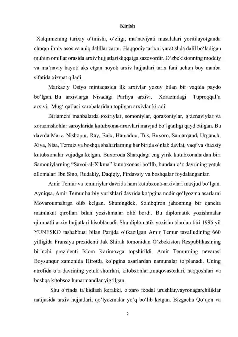 Turkistonda arxiv ishi. 2