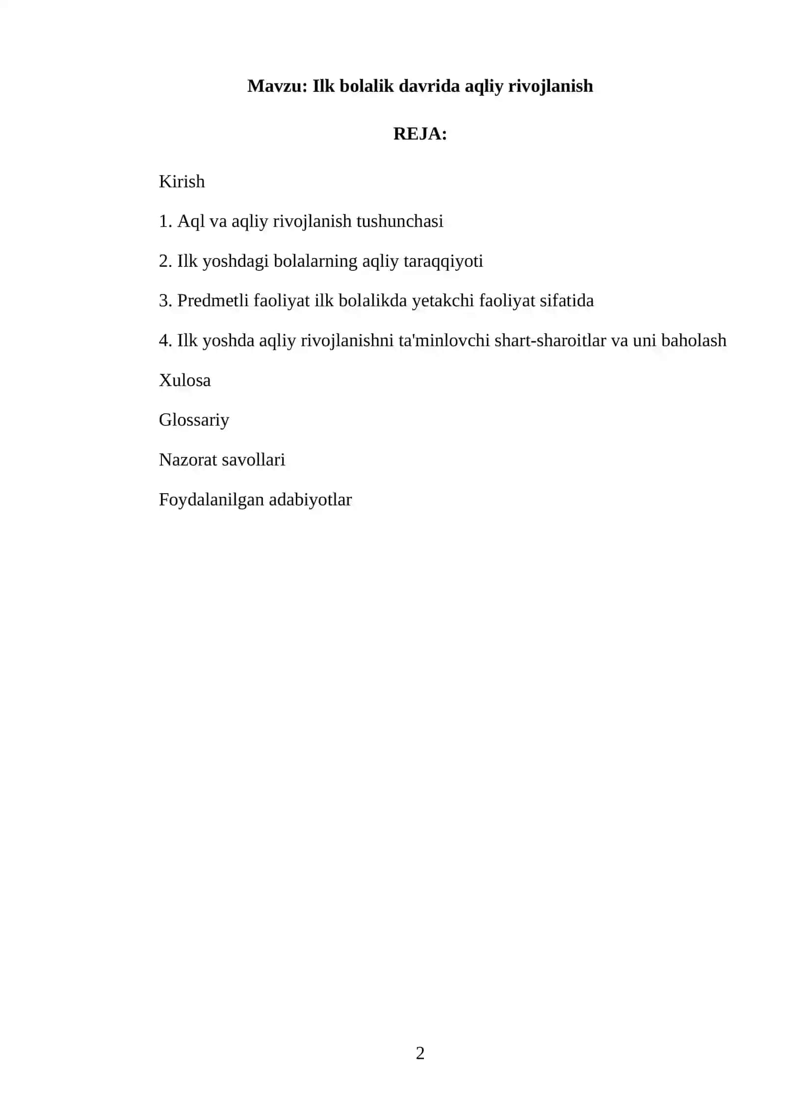 Ilk bolalik davrida aqliy rivojlanish 2