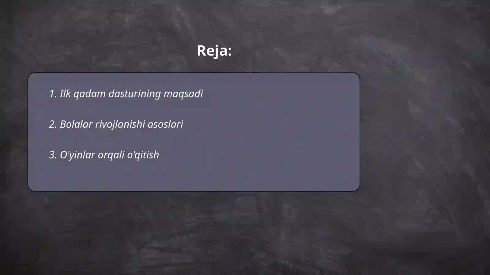 Ilk qadam takomillashtirilgan dastur 2