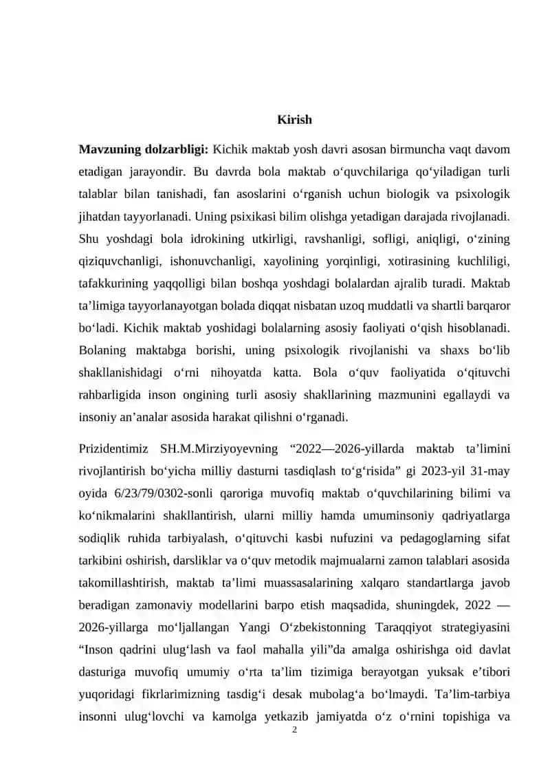 O‘quv faoliyati rivojlanishining asosiy xususiyatlari 2