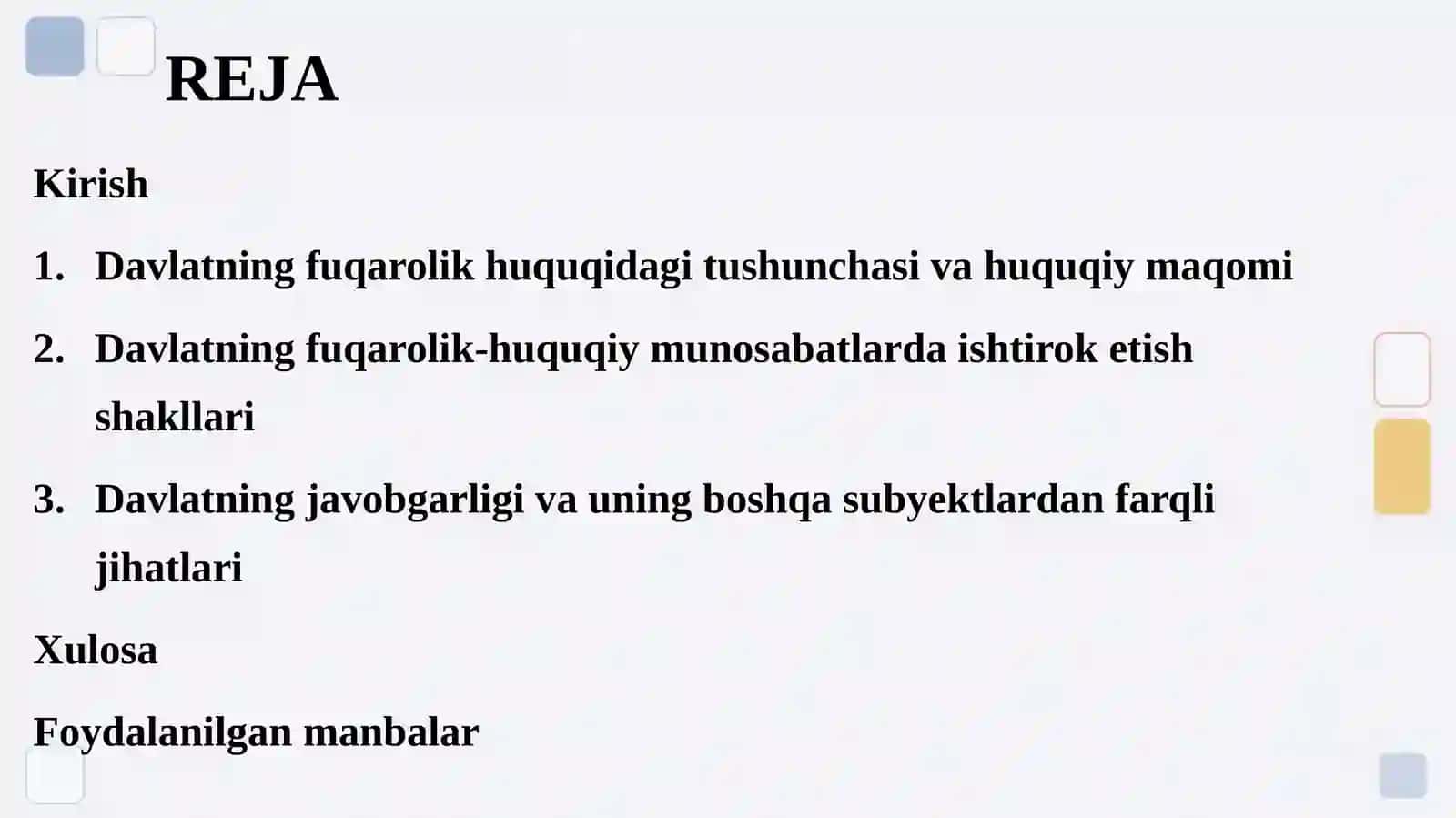 Davlatning fuqarolik huquqining subyekti sifatida 2