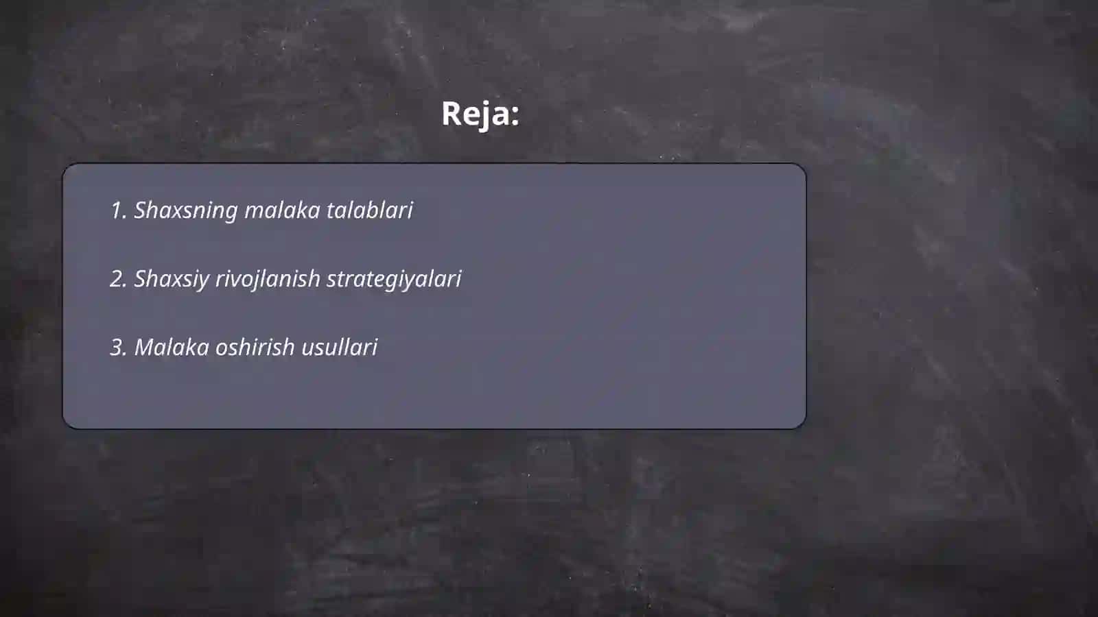 Shaxsning malaka talablari 2