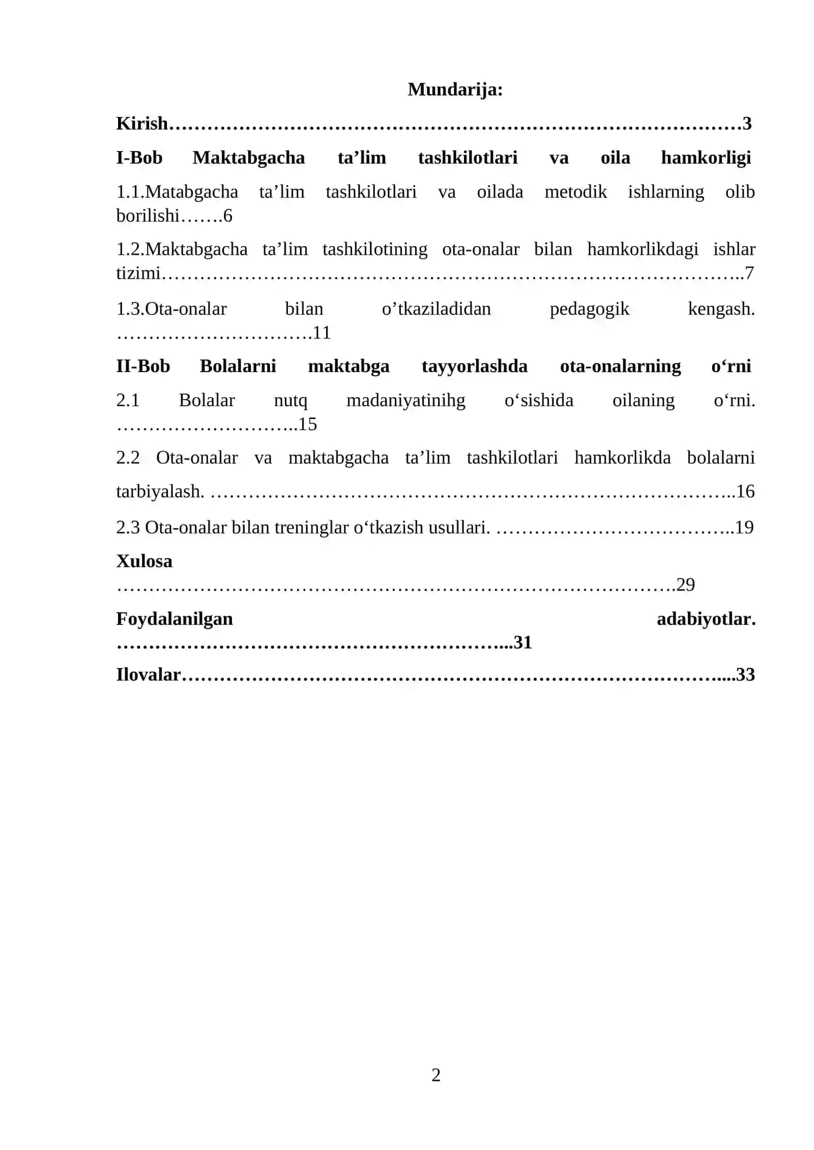 MAKTABGACHA TA’LIM YO`NALISHI II-KURS 05/22 GURUH TALABASI 2