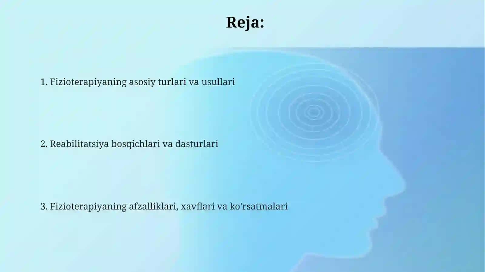 Fizioterapevtik muolajalar, davo fiz kulturasi. Kasallikdan so'ng reabilitatsiya 2
