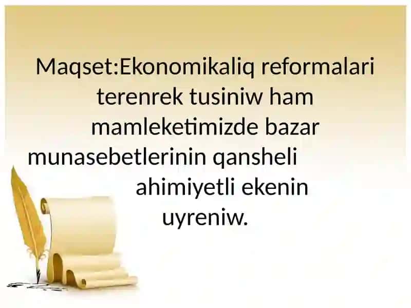 Ekonomikaliq reformalar qaraqalpaqsha 2