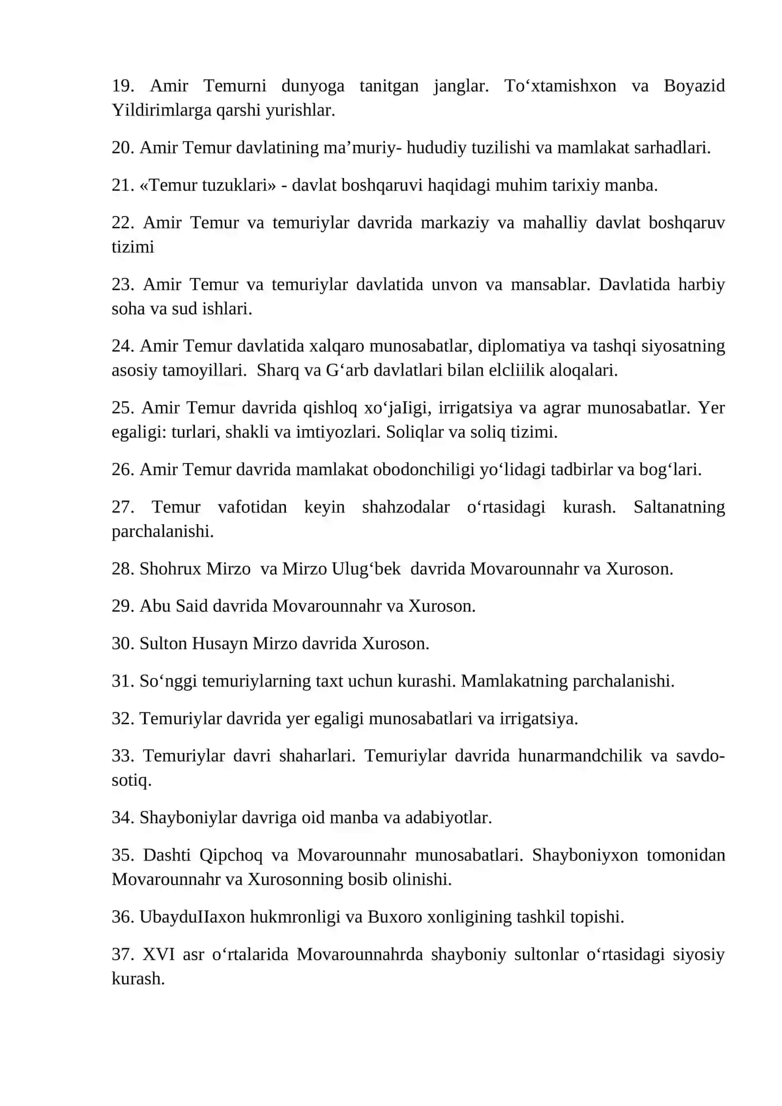 O‘ZBEKISTON TARIXI 2