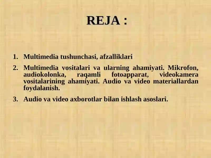 Kompyuterda multimediyani modellashtirish usullari 2