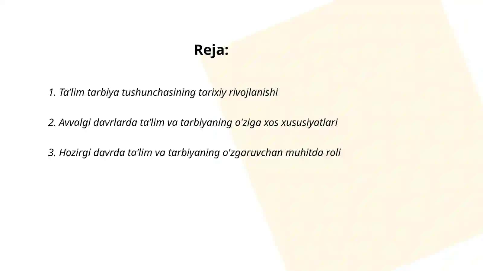 Taʼlim Tarbiya Borasida Avvalgi va Hozirgi Munosabatlar Toʻgʻrisida Vidiyo Rolik Tayyorlash 2