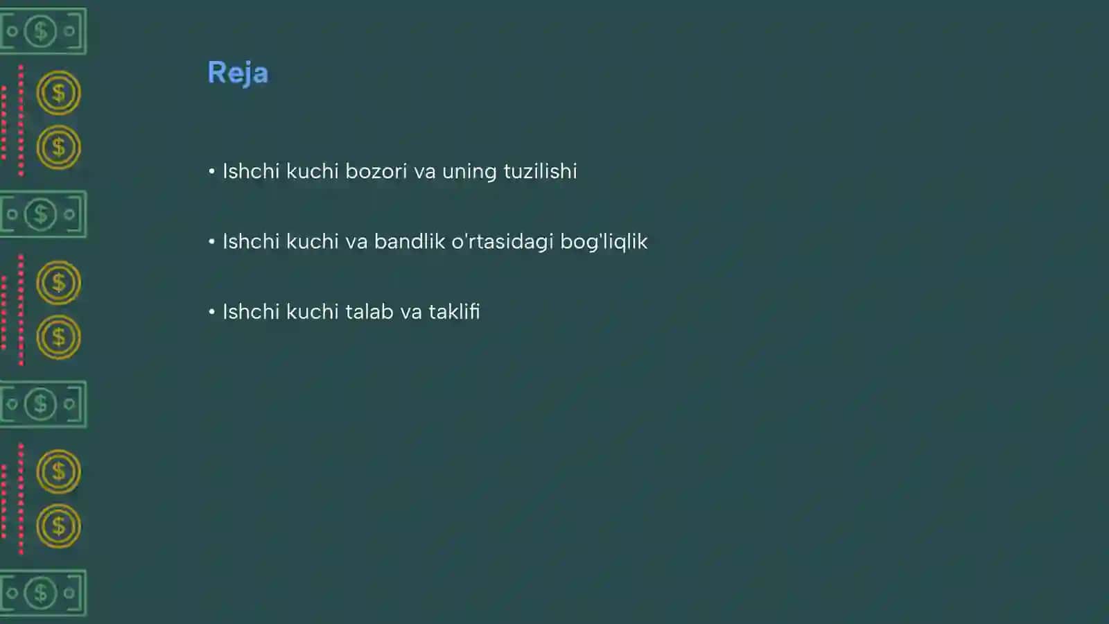 Ishchi kuchi bozori. Ishchi kuchi va uning bandligi 2
