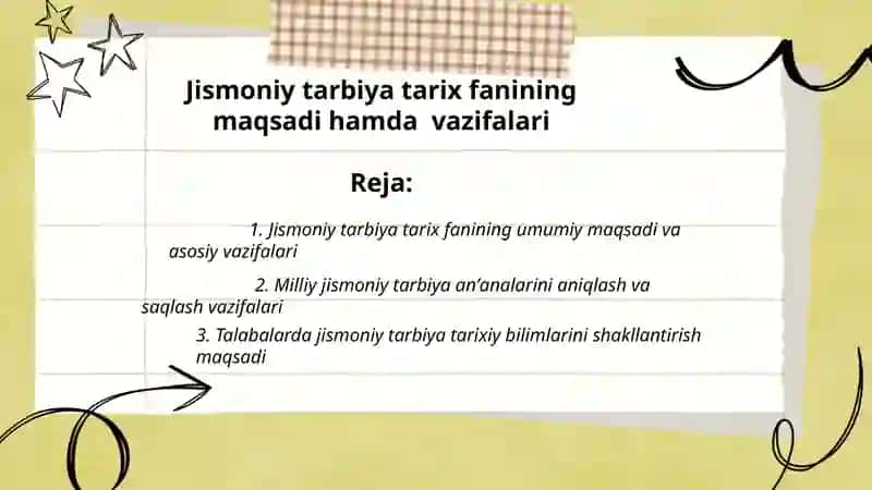 Jismoniy tarbiya tarix fanining maqsadi hamda vazifalari 2