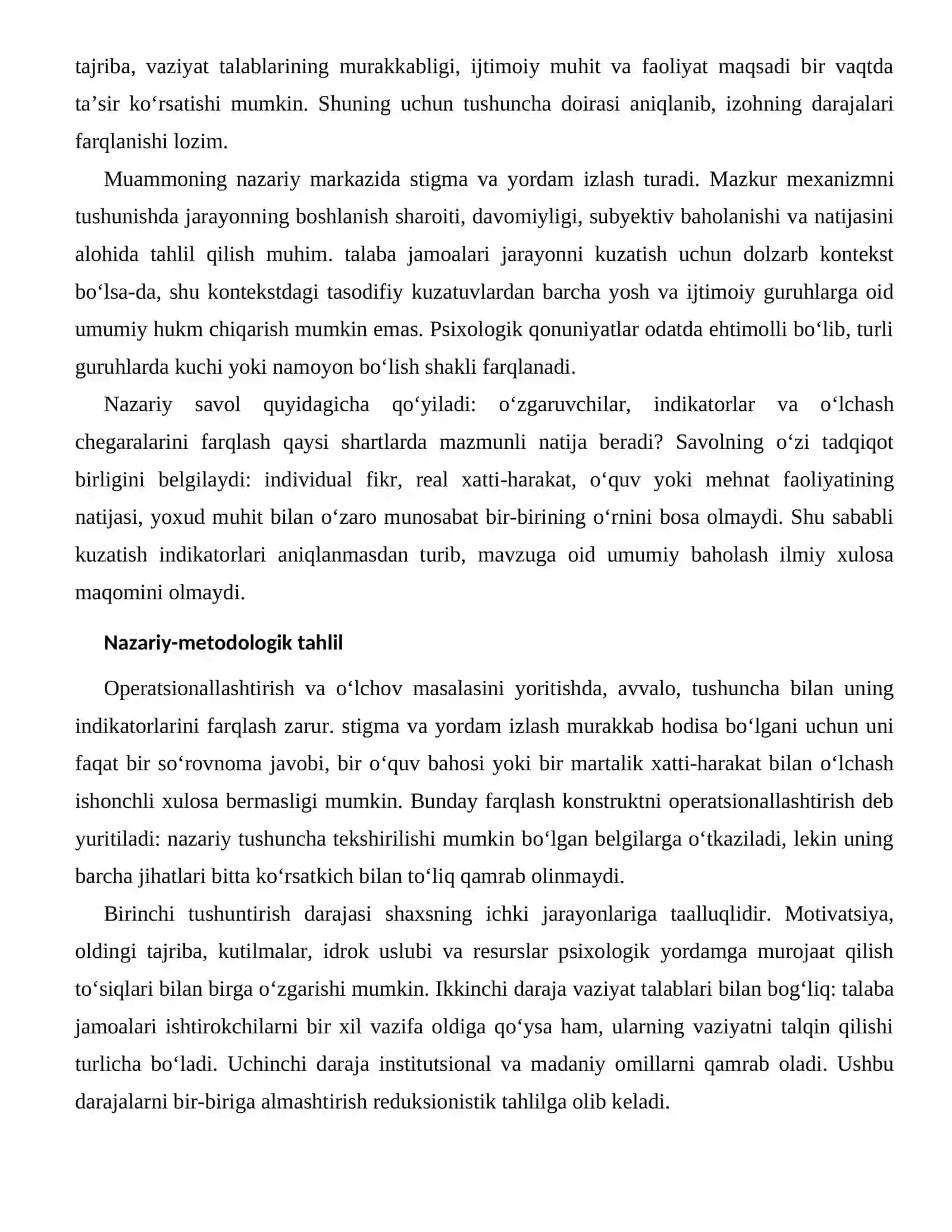 PSIXOLOGIK YORDAMGA MUROJAAT QILISH TO‘SIQLARI — BAHOLASH VA DIAGNOSTIKA MASALALARI 2