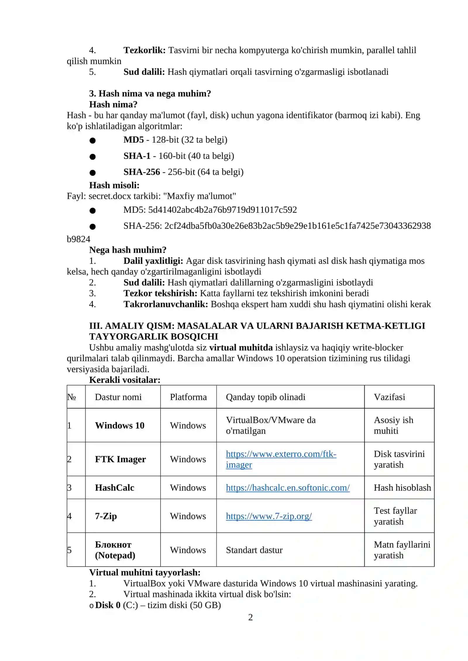 KOMPYUTER KRIMINALISTIKASI VOSITALARINING TADQIQI 2