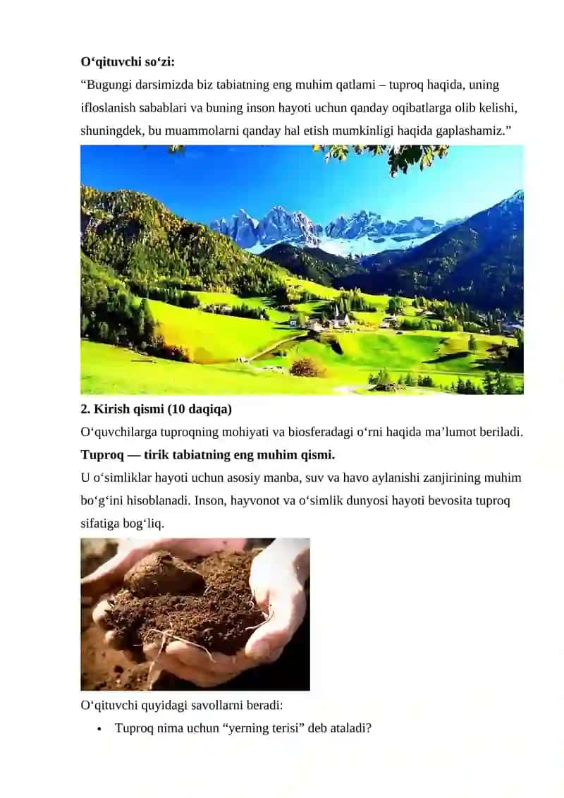 Tuproq ifloslanish yo‘llari va bu muammolarning alternativ yechimlari 2
