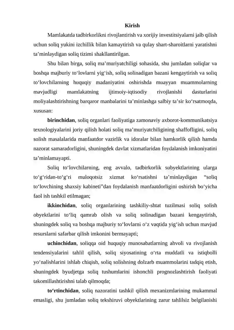Soliq majburyatlari va soliq yukini izchillik bilan kamaytirish tizimi 2