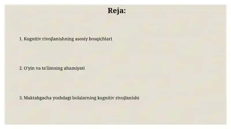 Bog'cha yoshidagi bola bilish jarayonining rivojlanishi 2