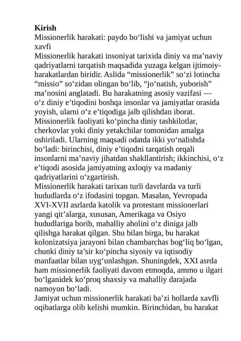 Missionerlik harakati 2
