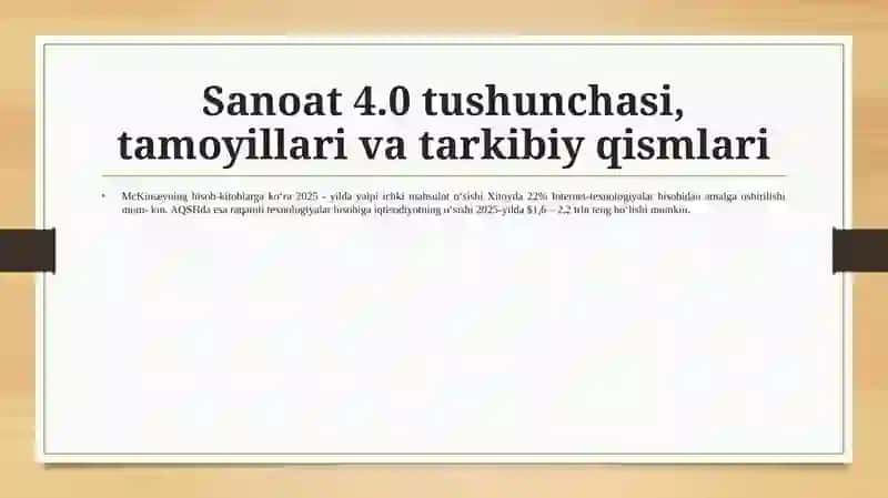 Sanoat 4.0 texnologiyasi 2