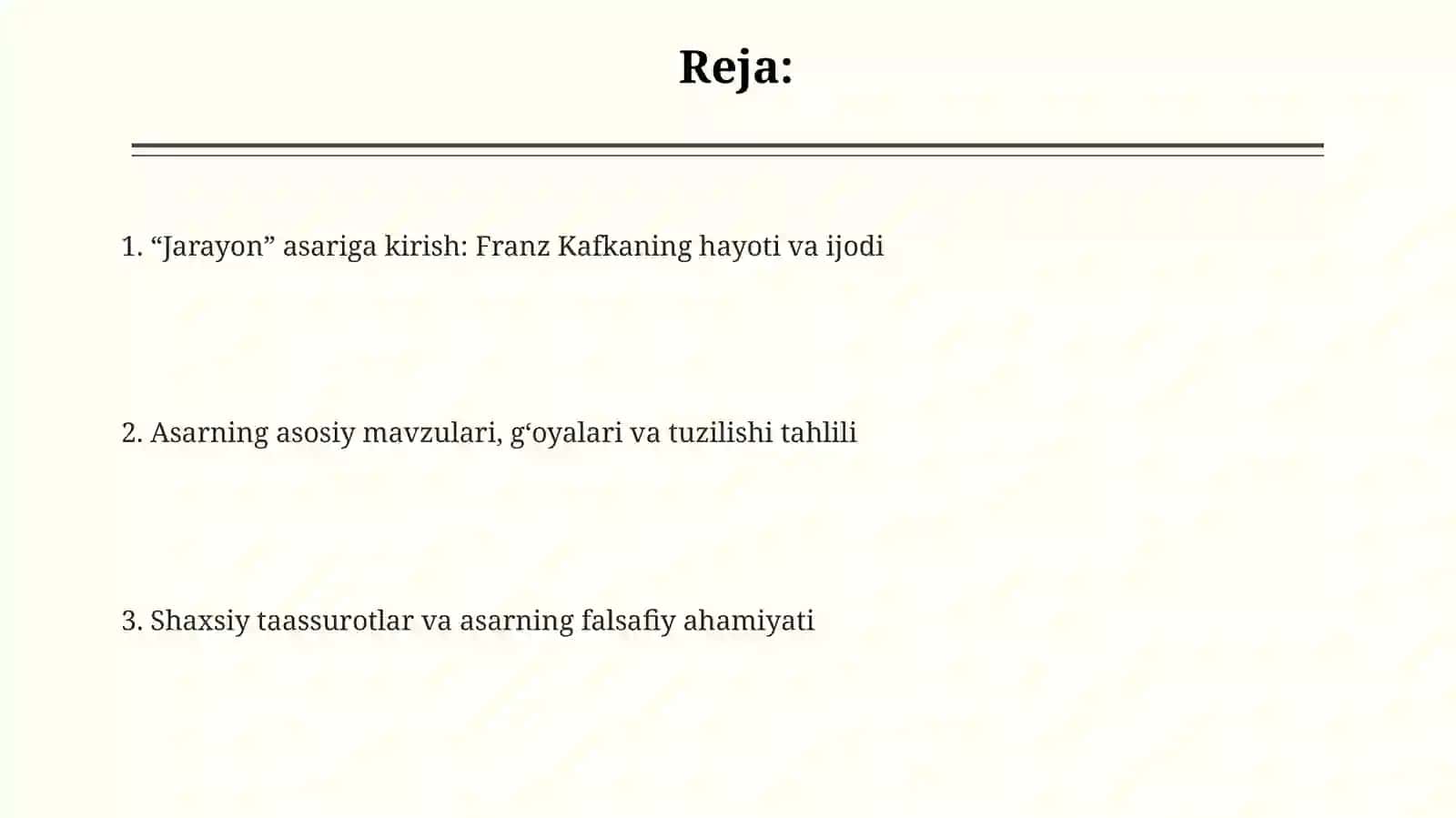 Jarayon Frans Kafka 2