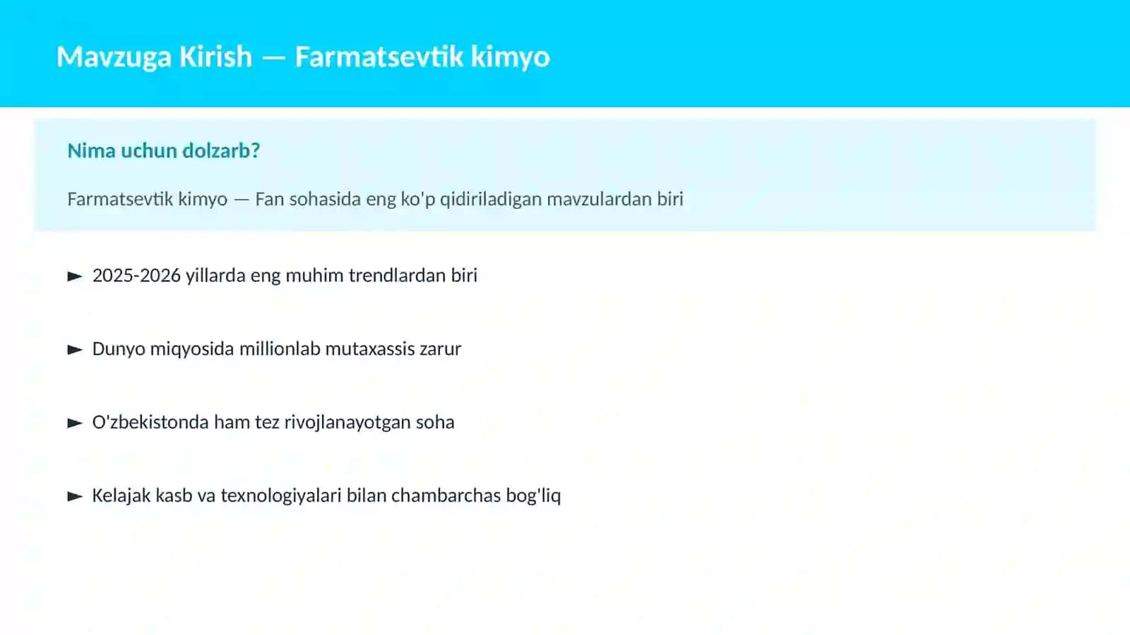 FAN | KIMYO ZAMONAVIY 2