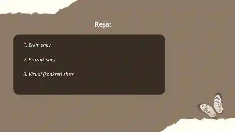 Hozirgi sheʼriyat janrlari 2