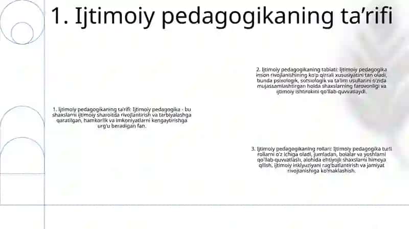 Ijtimoiy Pedagogika Fan Sifatida. Ijtimoiy Pedagogika Ta'Rifi, Tuzilishi Va Vazifalari 2