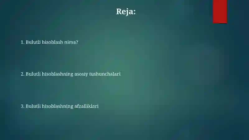 Bulutli hisoblashlar(Cloud computing) va ularning asosiy tushunchalari 2