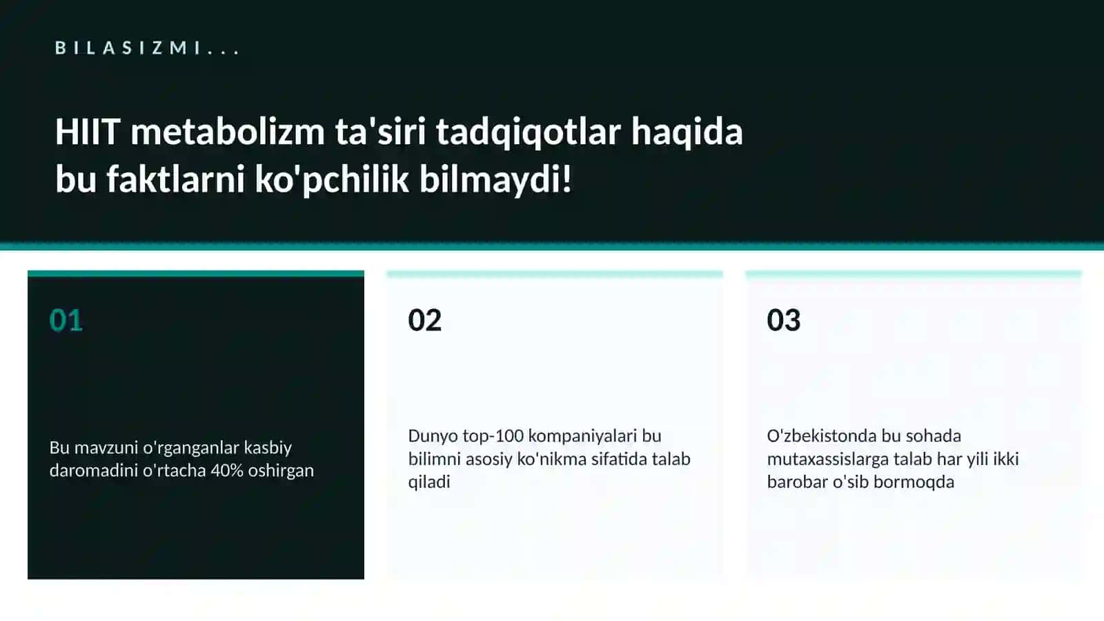 HIIT metabolizm ta'siri tadqiqotlar 2