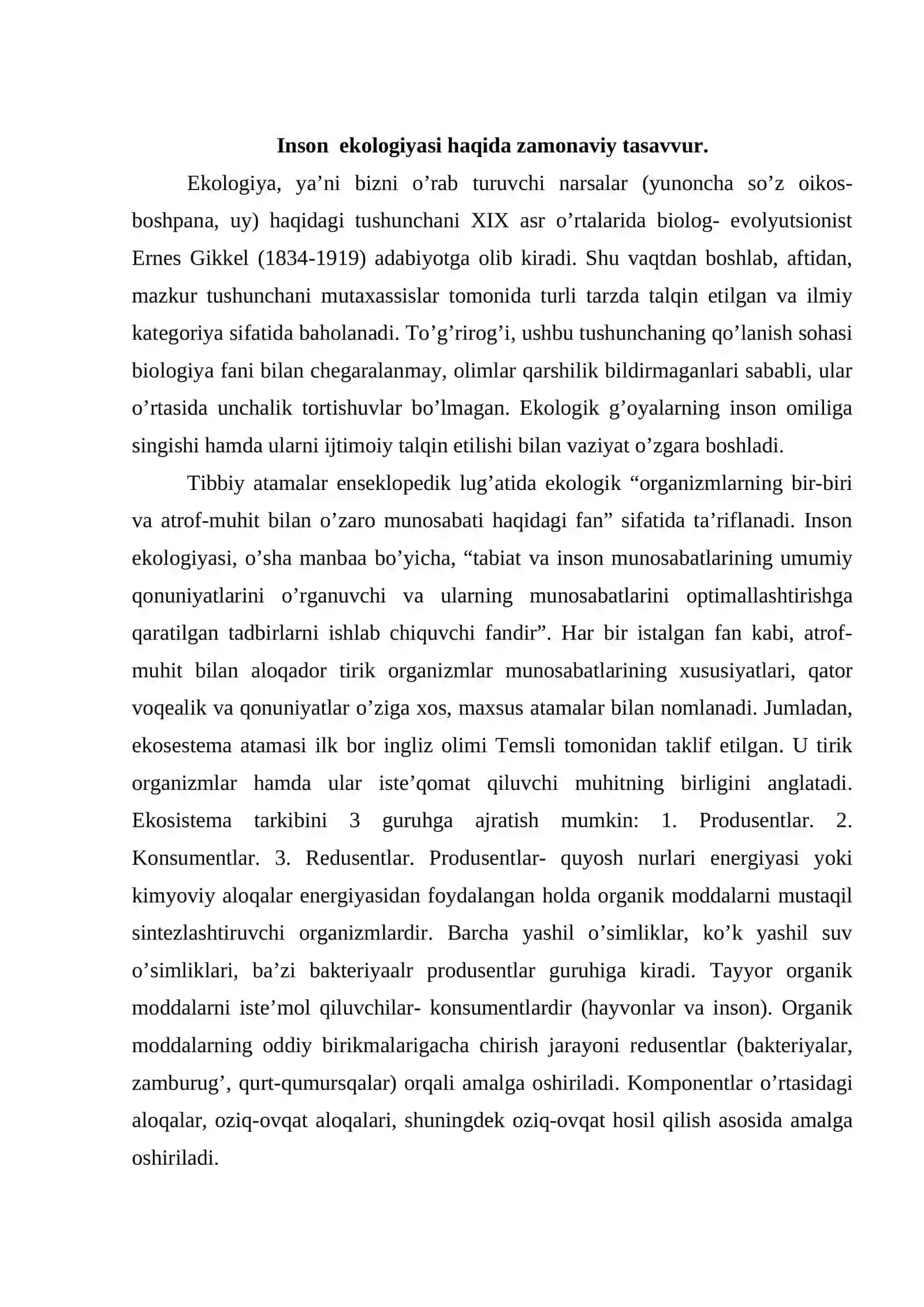 Ekologik omillarning ta’siri va salomatlik 2