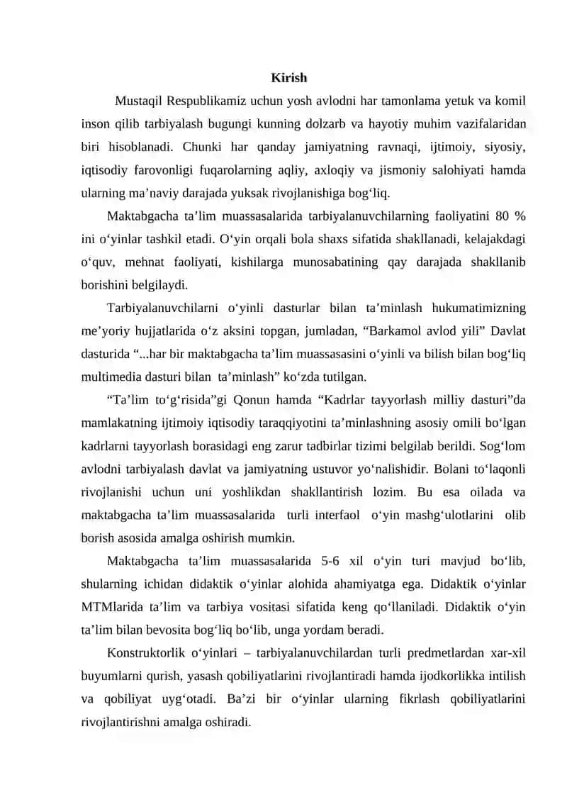 MAKTABGACHA TA’LIM MUASSASALARIDA KOMPYUTERLI RIVOJLANTIRUVCHI O‘YINLARDAN FOYDALANISH  METODIKASI 2