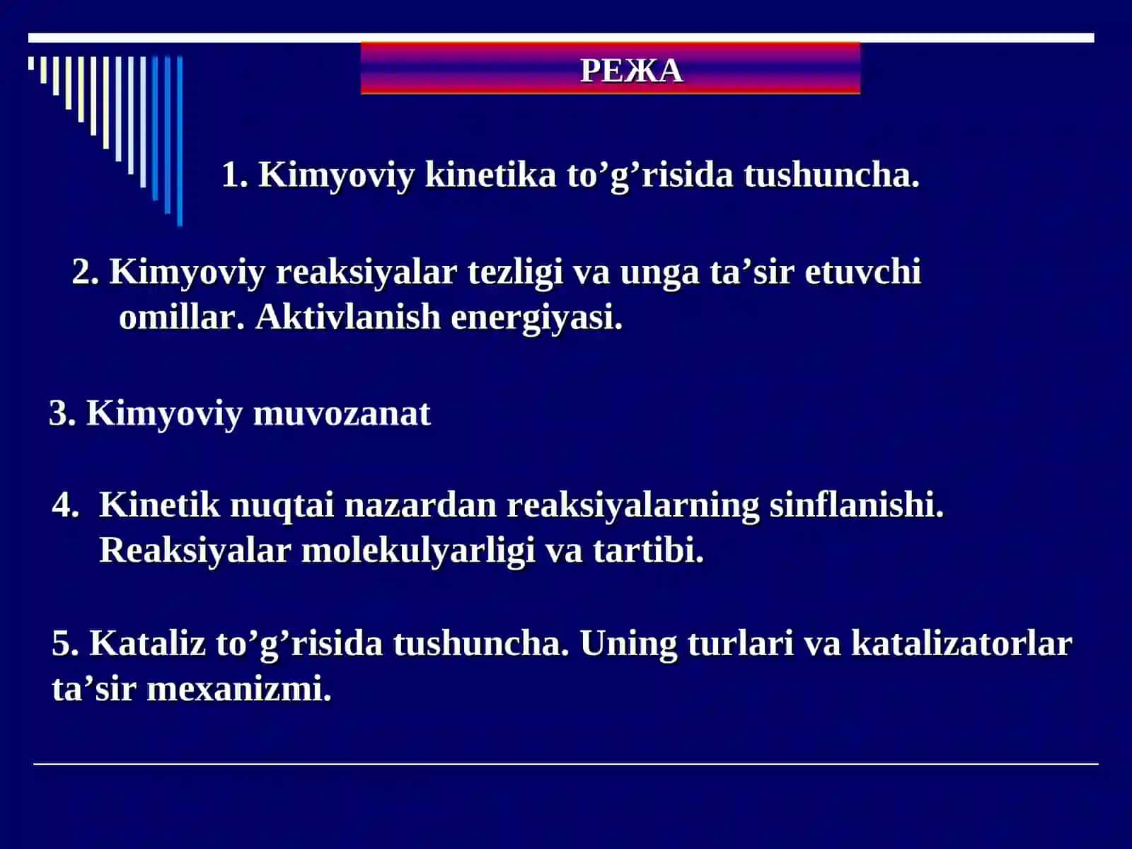 Kimyoviy jarayonlar nazariyasi 2