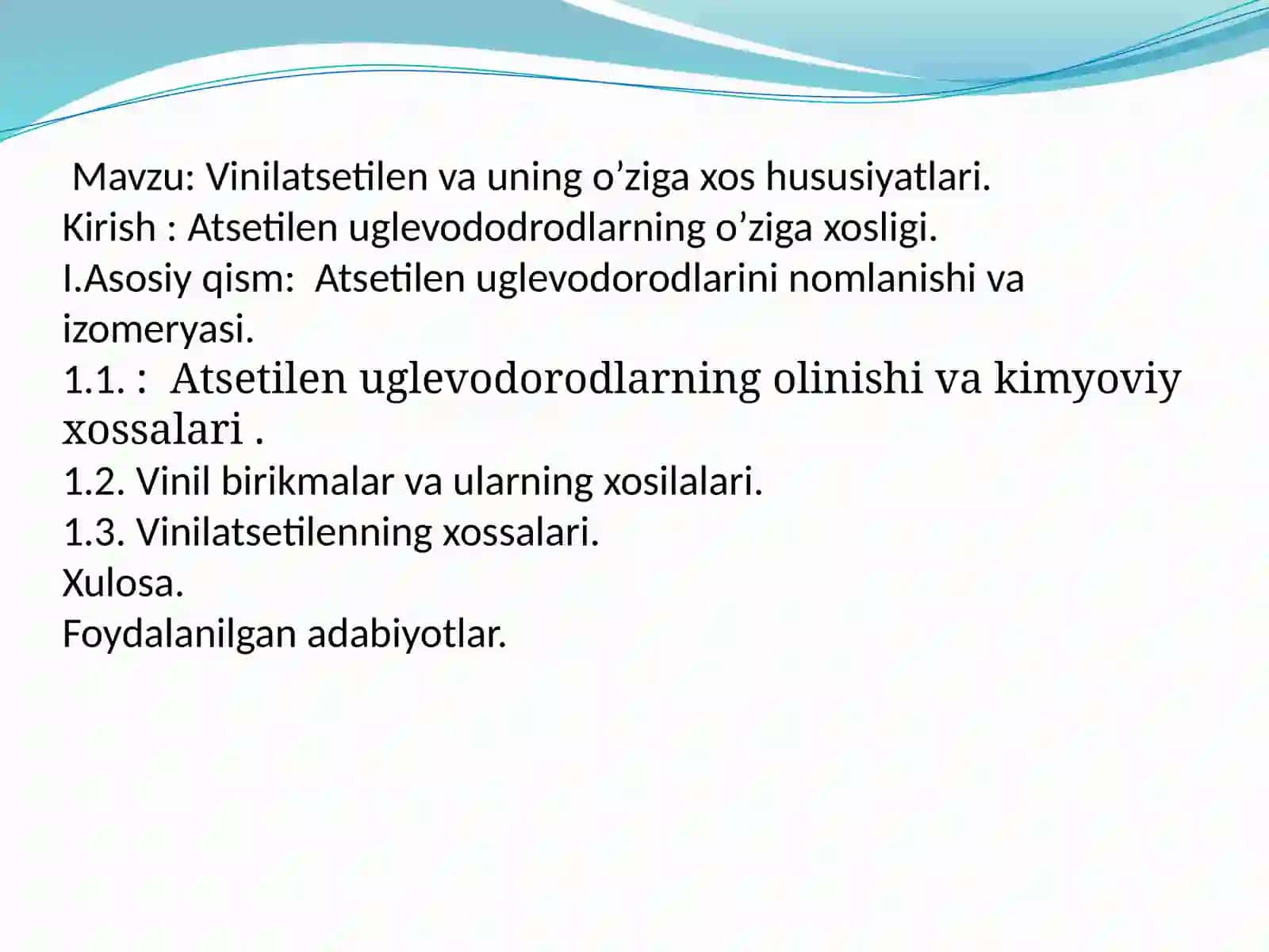 Kimyo Guruhiga Kirish 2