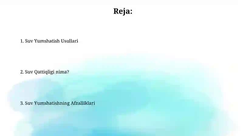 Suvning qattiqlik va uning yo‘qotish usullari 2