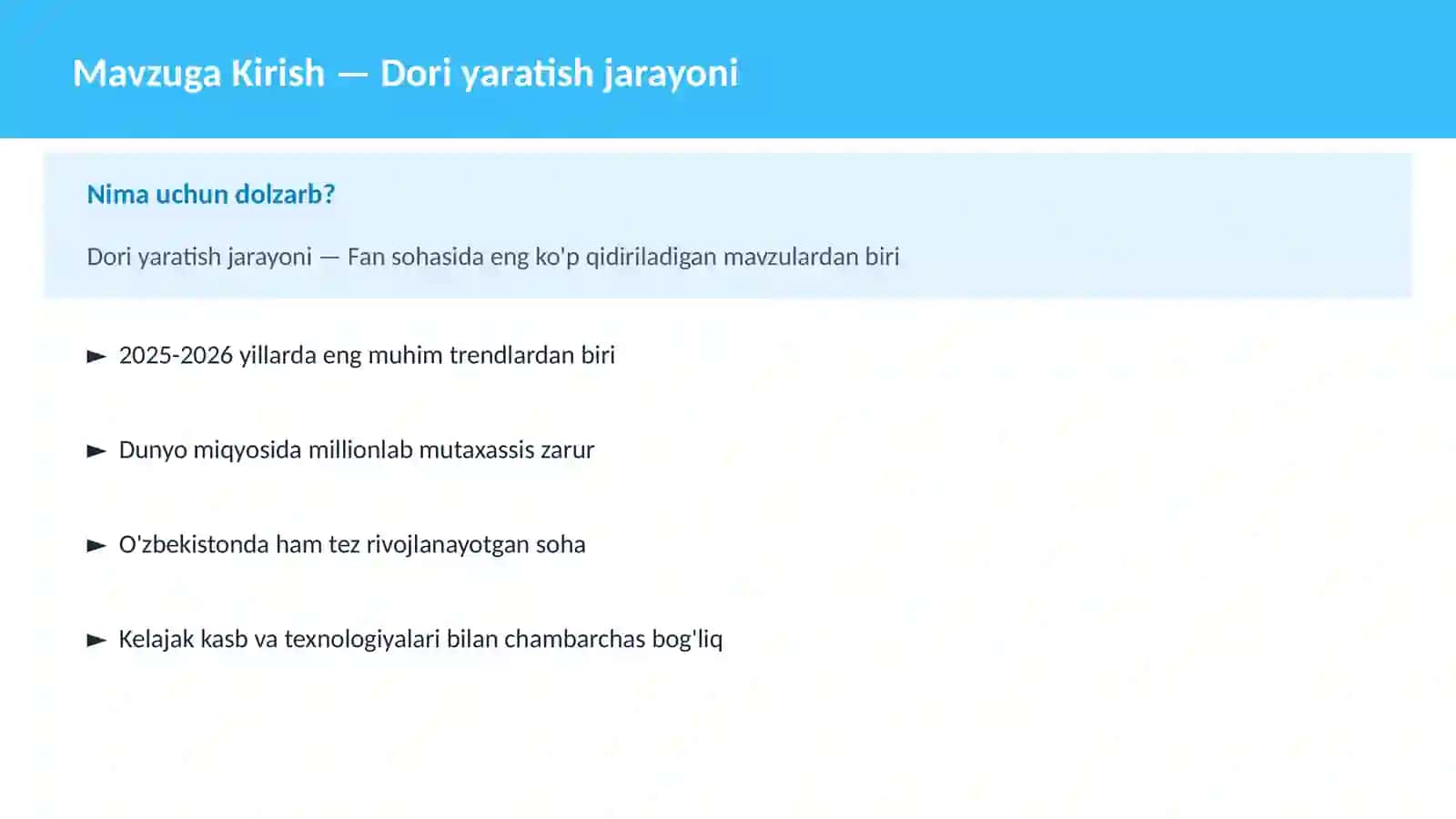 Dori yaratish jarayoni 2