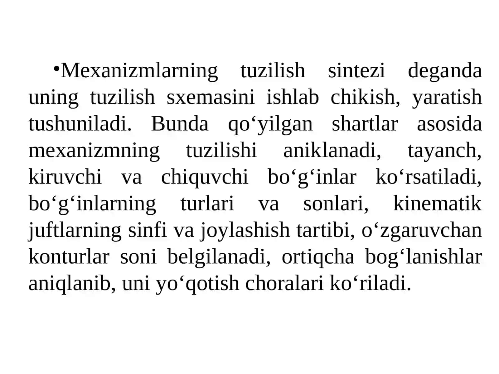 Mexanizmlarning sinfini aniqlash 2
