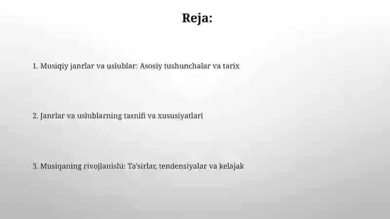 Musiqiy janr va uslublar 2