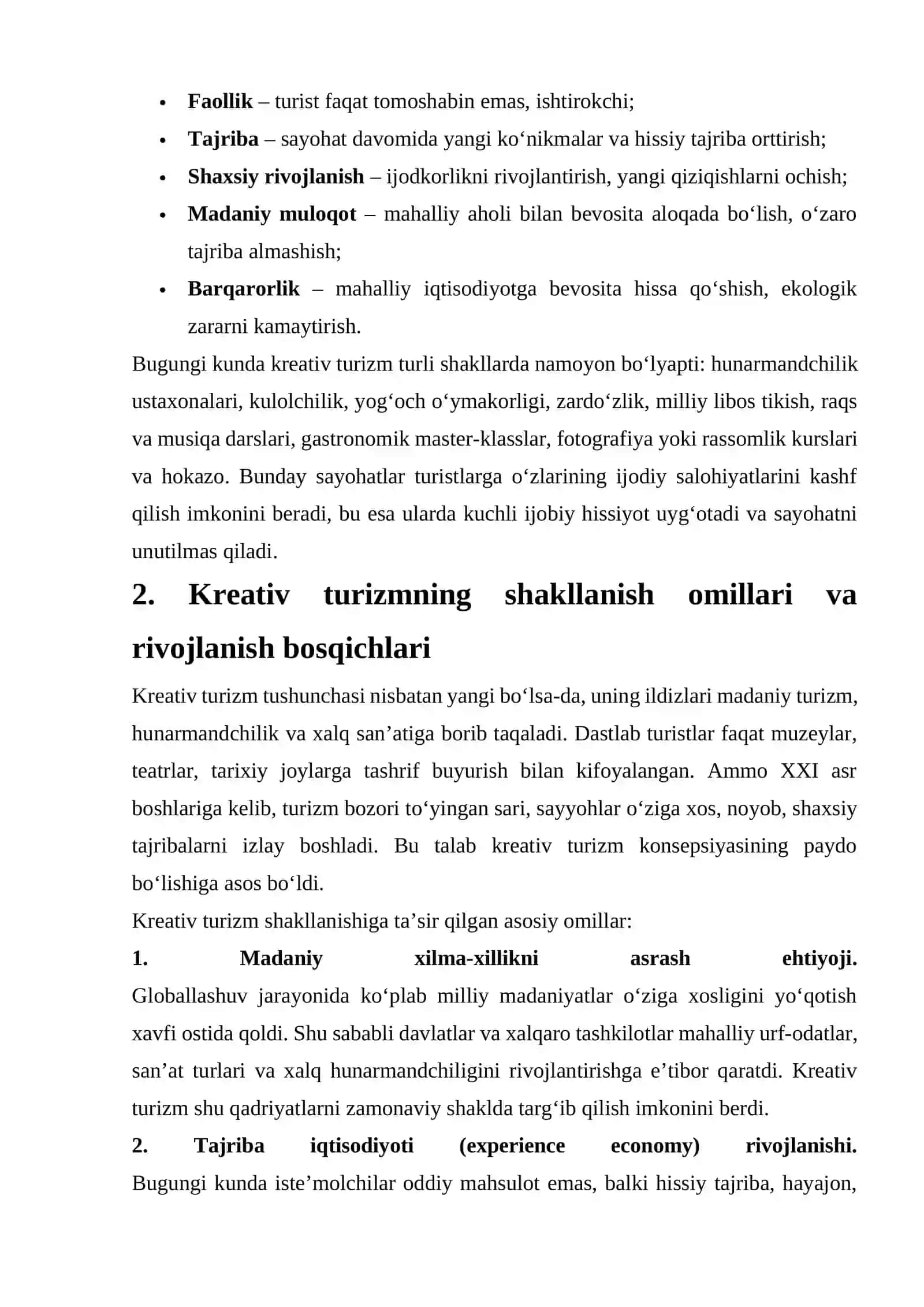 KREATIV TURIZM TUSHUNCHASI VA RIVOJLANISH TARIXI 2