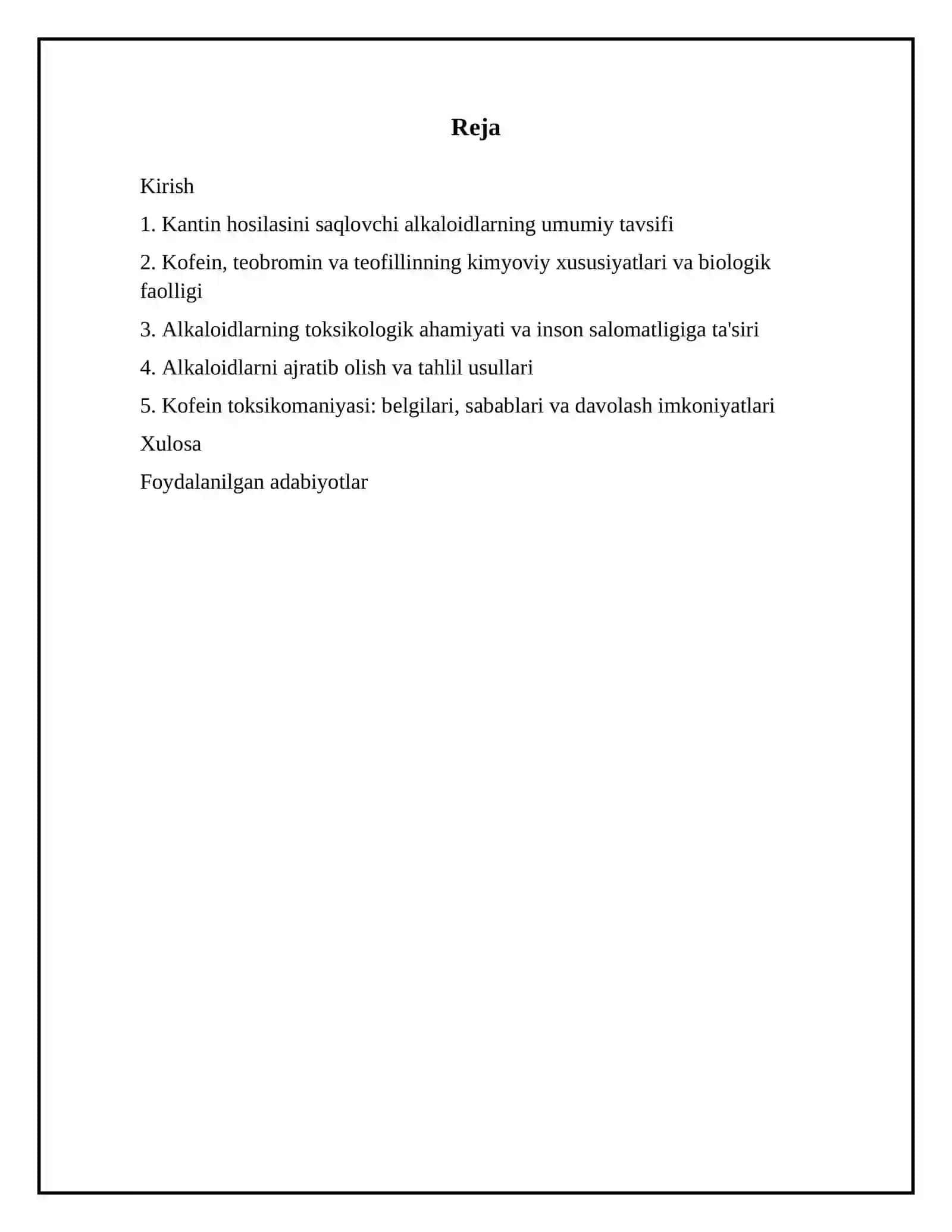Kantin hosilasini saqlovchi alkaloidlar 2
