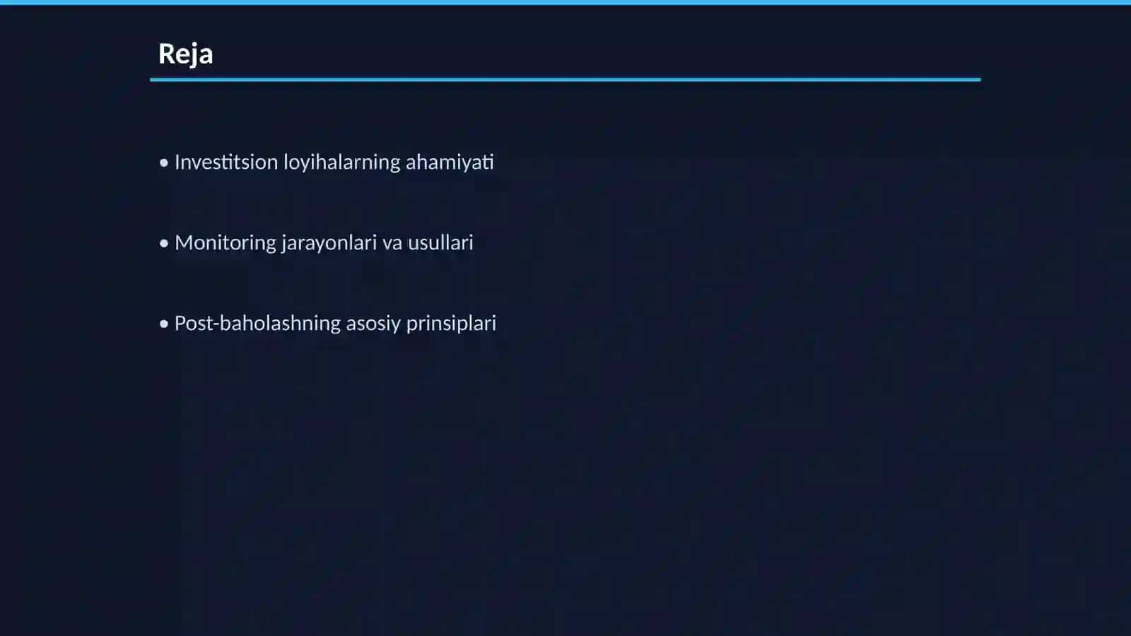 Investitsion loyihalar monitoring va post- baholash 2