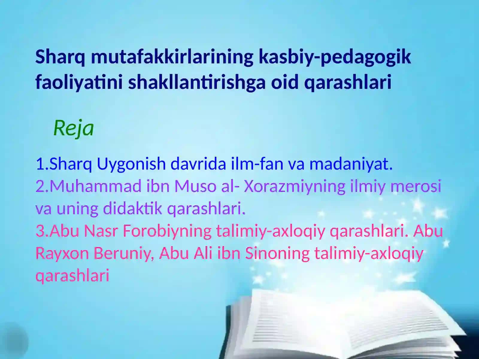 Sharqmutafakkirlarining kasbiy-pedagogik faoliyatini shakllantirishga oid qarashlari 2