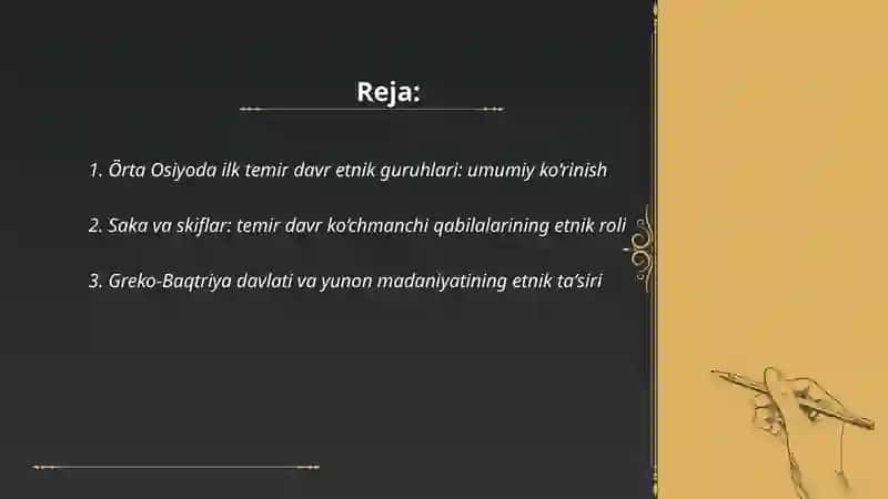 Õrta Osiyoning ilk temir va antik davri aholisini etnik tarkibi 2