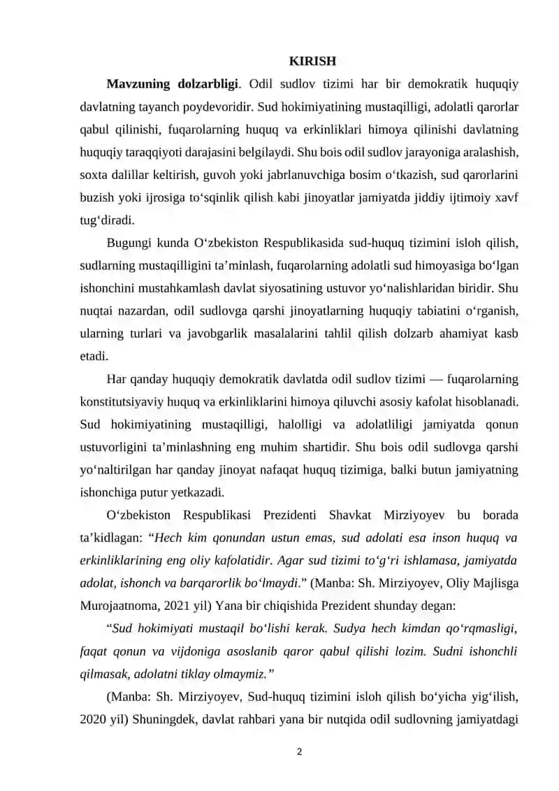 Odil Sudlovga To'sqinlik Qilganlik Uchun Javobgarlik 2