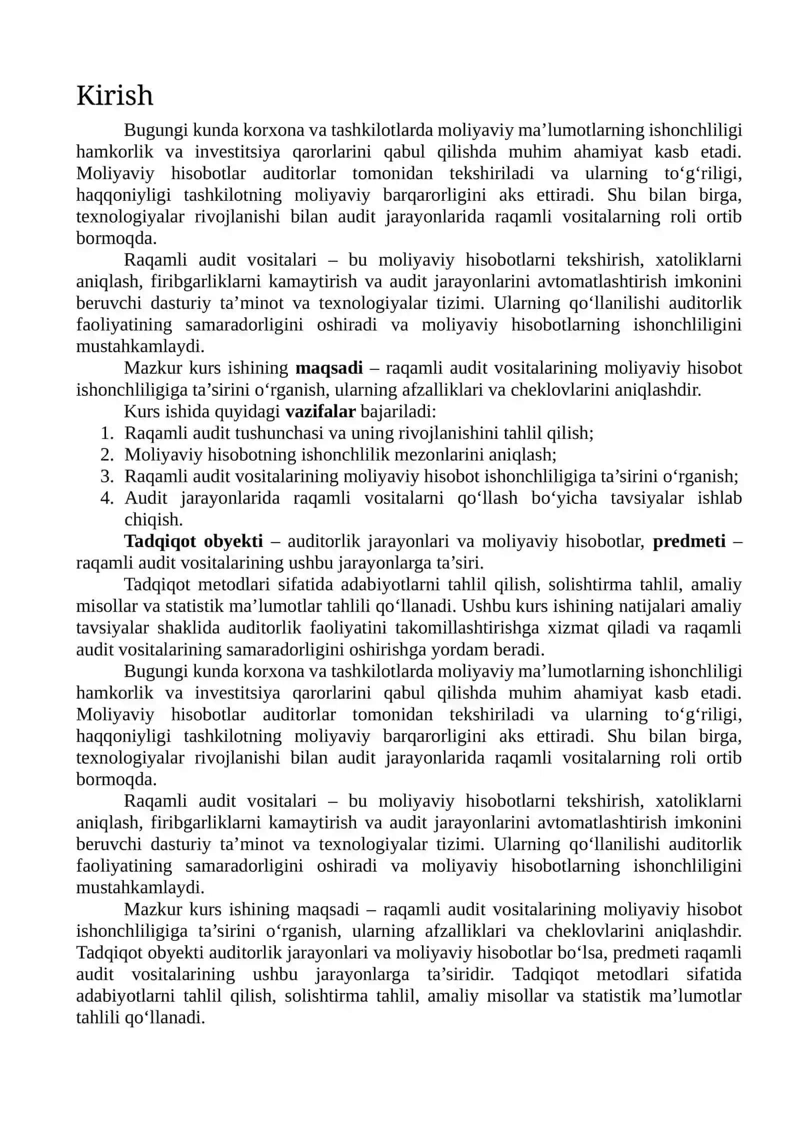 RAQAMLI AUDIT VOSITALARINING MOLIYAVIY HISOBOT ISHONCHLILIGIGA TA'SIRI 2