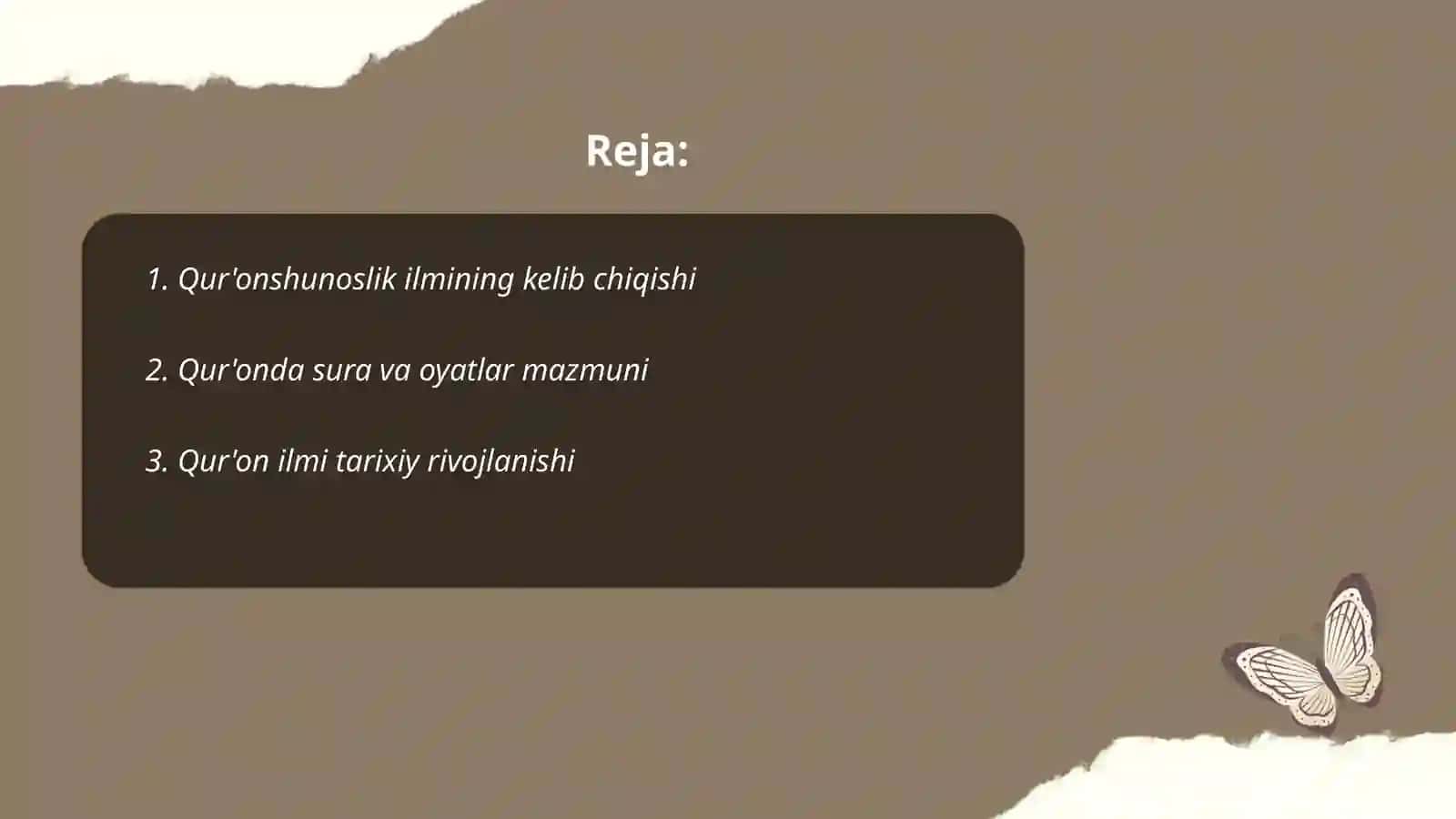 Qur'on sura va oyat tushunchalarining ma'nosi qur'onshunoslikning shakllanishi va rivojlanishi 2