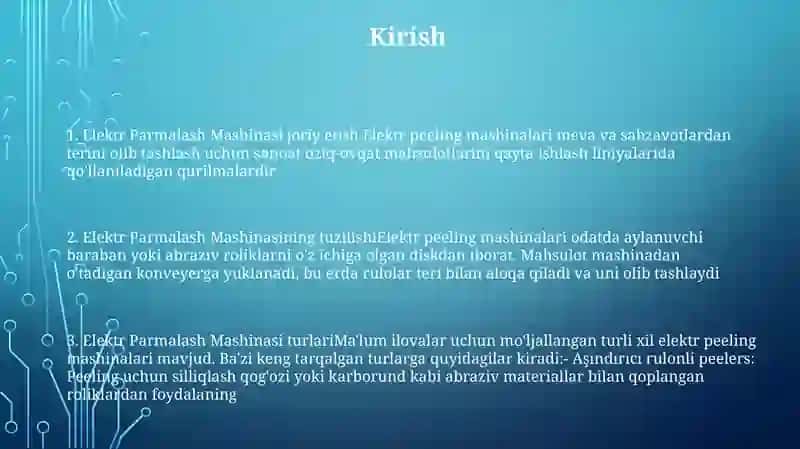 Elektr Parmalash Mashinasi (Mexanizimi)Tuzilishi 2