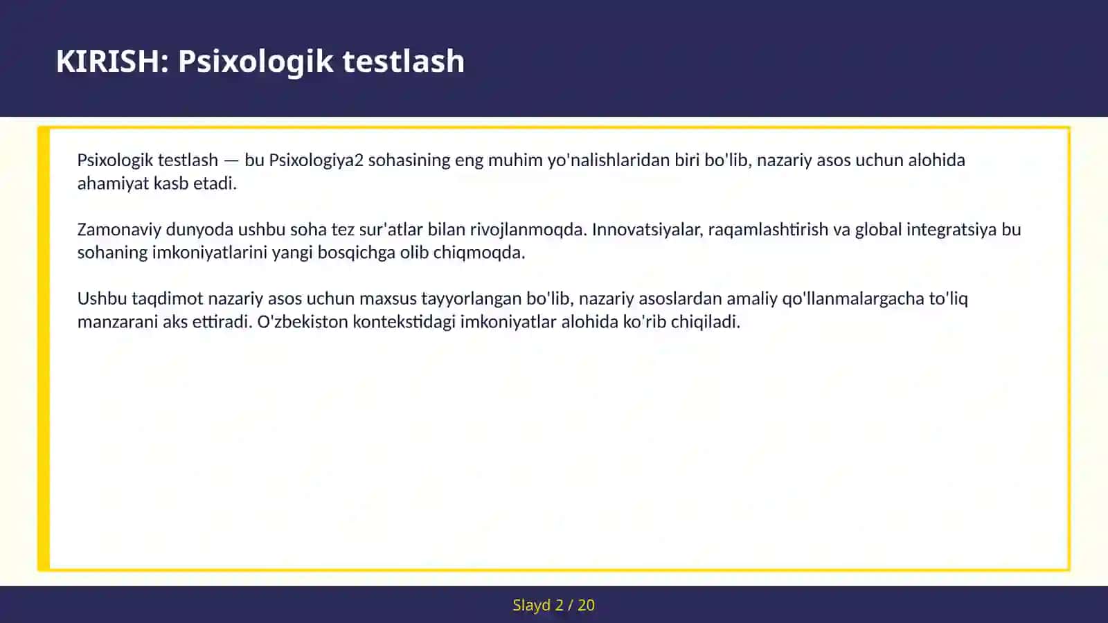 Psixologik testlash 2