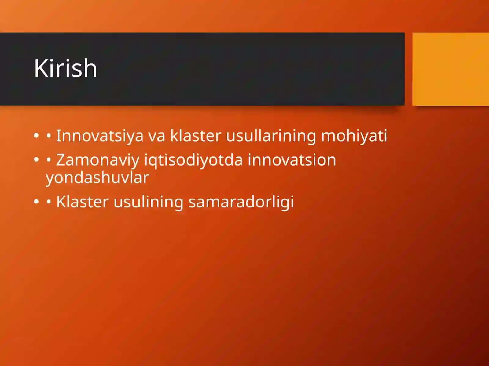 Innovatsion Jarayonlarda Klaster Usullari 2
