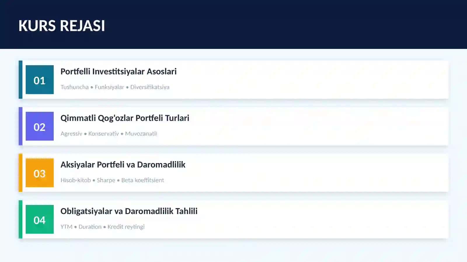 PORTFELLI INVESTITSIYALAR 2